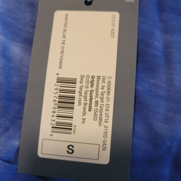 Universal Thread Short Sleeve Pocket T-Shirt Blue Tie Dye S/M  Crew .Neck New - Picture 2 of 7